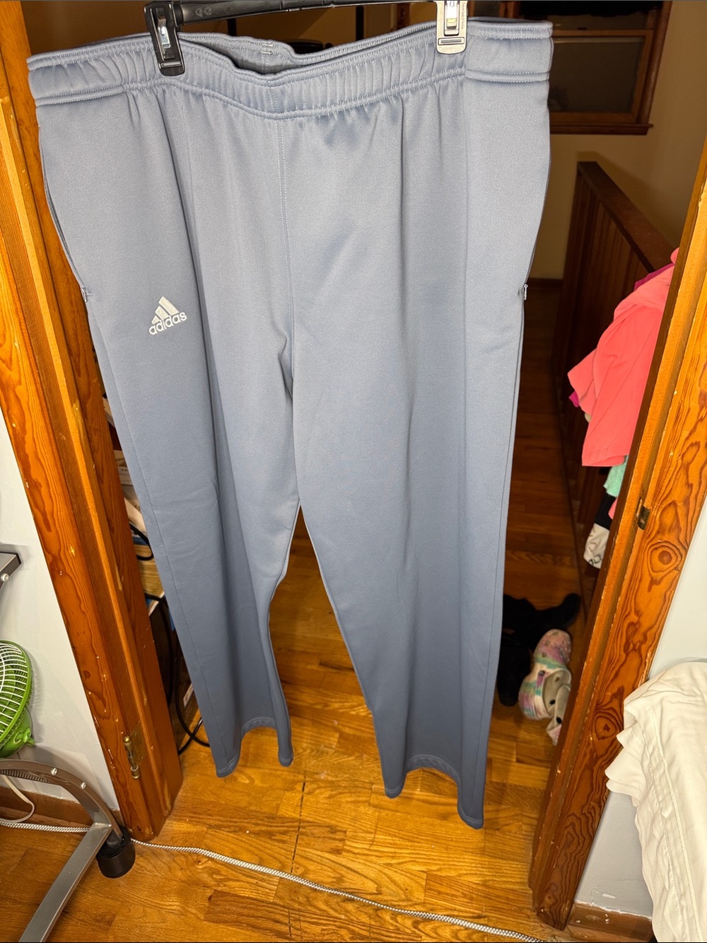 adidas men’s Gray Zip-Track warm ups